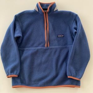 Vintage Patagonia Synchilla Kids 12 Blue Fleece Pullover Zip